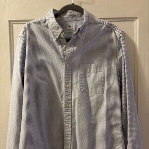 Uniqlo Blue & White Pinstripe Button-Up Shirt - Like New